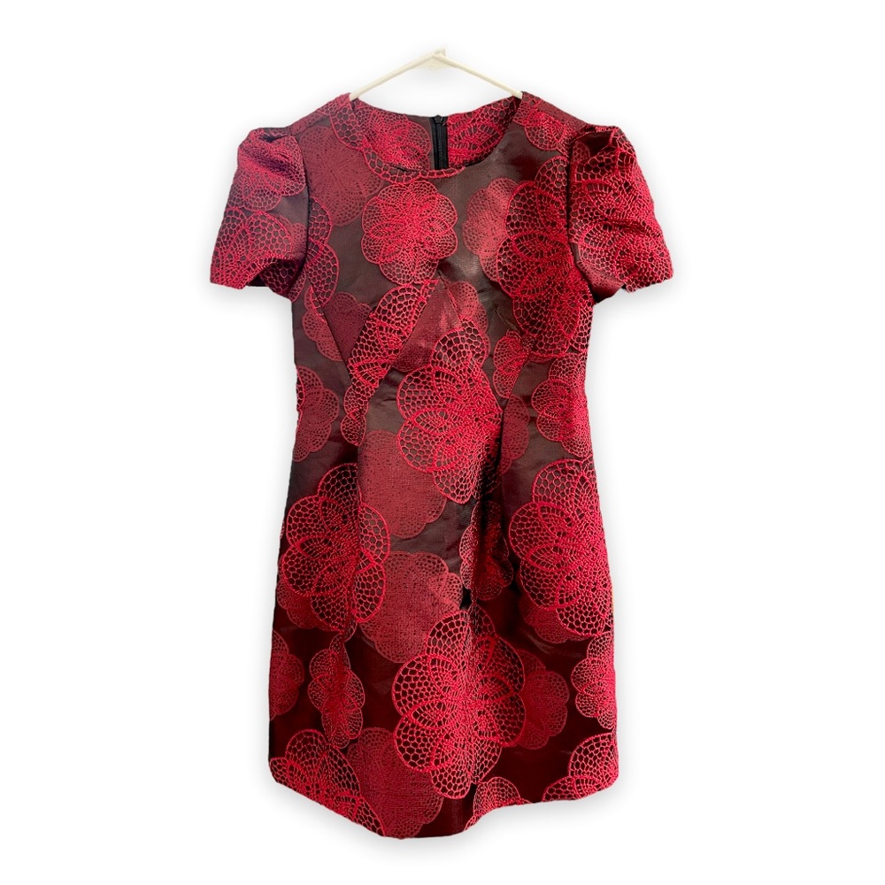 NEW Handmade embroidered red dress XS